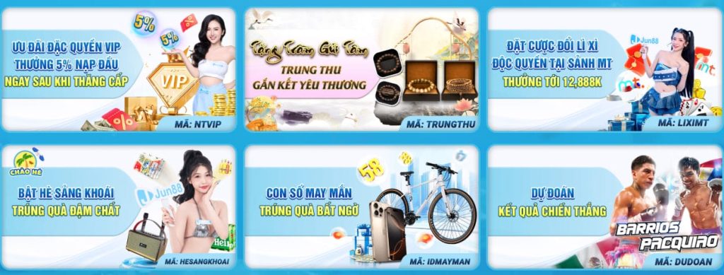 Cập Nhật Kho Báu Khuyến Mãi Jun88 Tại Sảnh Nổ Hũ – Bắn Cá – Game Bài